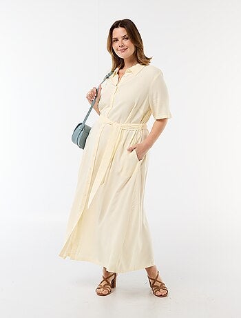 Abito chemisier a maniche corte con cintura in vita