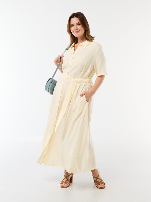 Abito chemisier a maniche corte con cintura in vita - Kiabi