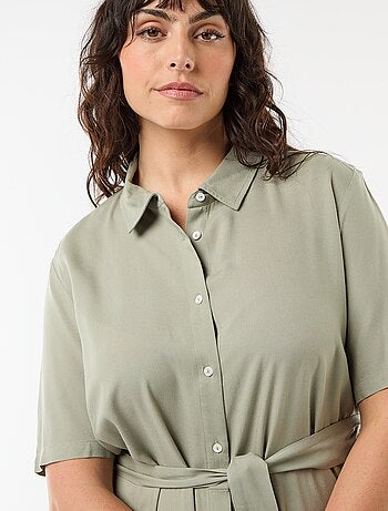 Abito chemisier a maniche corte con cintura in vita