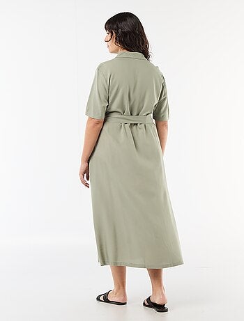 Abito chemisier a maniche corte con cintura in vita