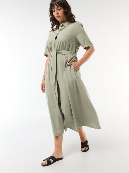 Abito chemisier a maniche corte con cintura in vita - Kiabi