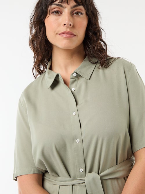 Abito chemisier a maniche corte con cintura in vita - Kiabi