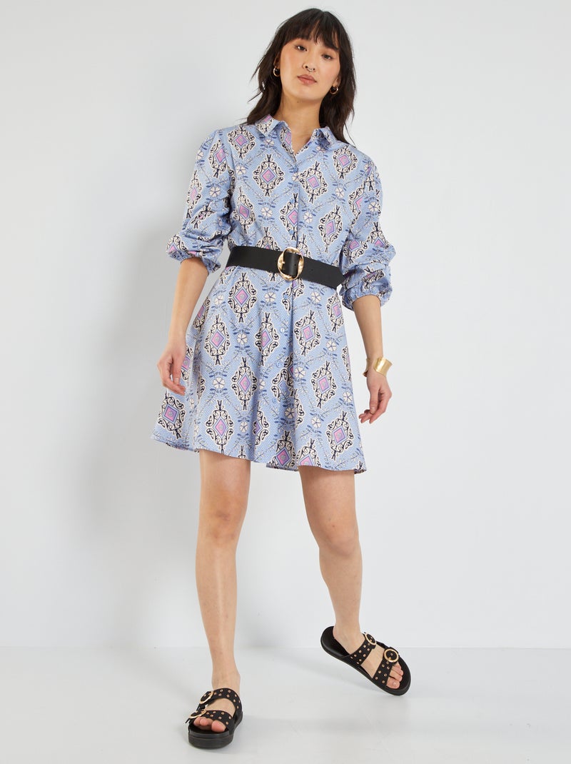 Abito chemisier corto con cintura VIOLA Kiabi