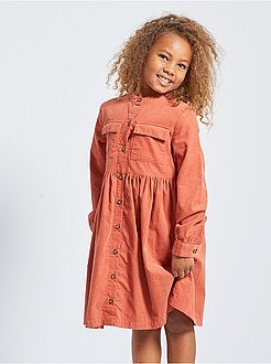 Bambina 3-12 anni - Abito chemisier in velluto - Kiabi