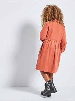 Bambina 3-12 anni - Abito chemisier in velluto - Kiabi