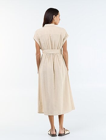 Abito chemisier lungo a maniche corte