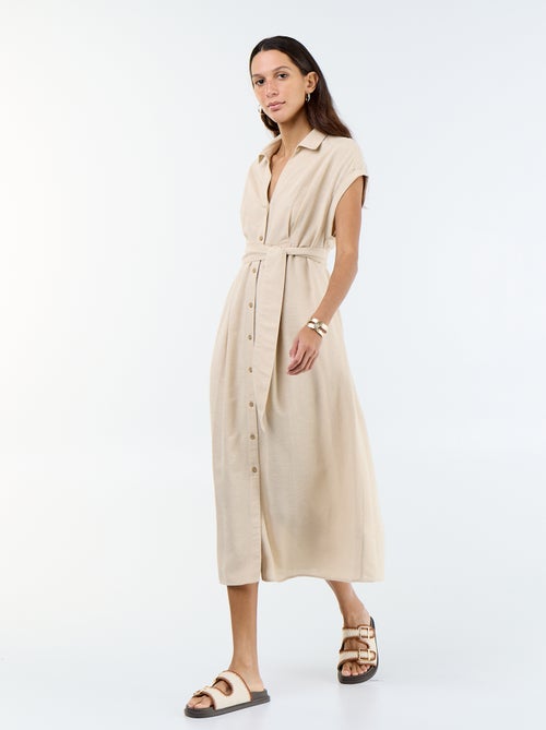 Abito chemisier lungo a maniche corte - Kiabi
