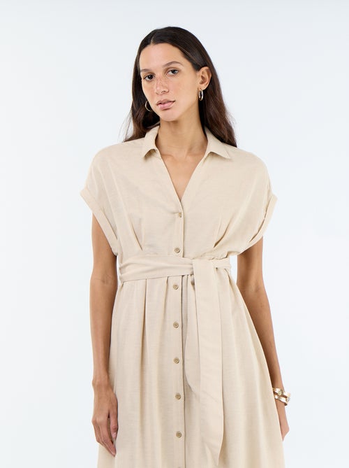 Abito chemisier lungo a maniche corte - Kiabi