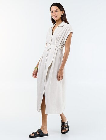 Abito chemisier lungo a maniche corte