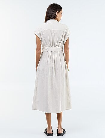 Abito chemisier lungo a maniche corte