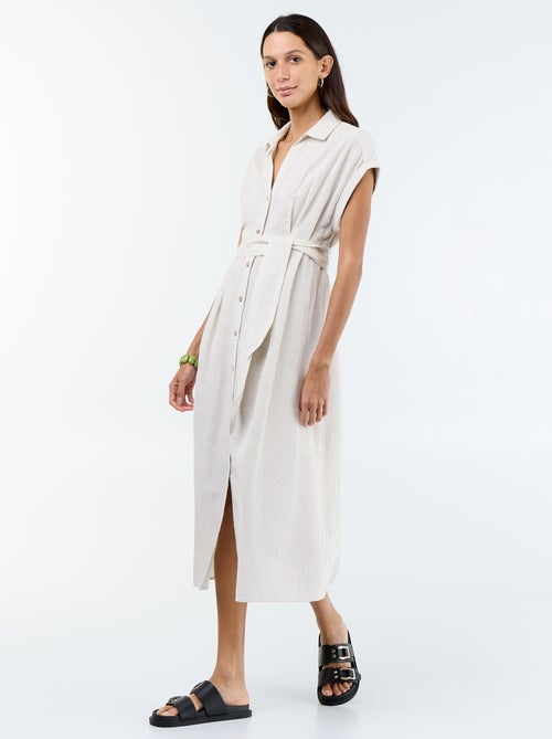 Abito chemisier lungo a maniche corte - Kiabi