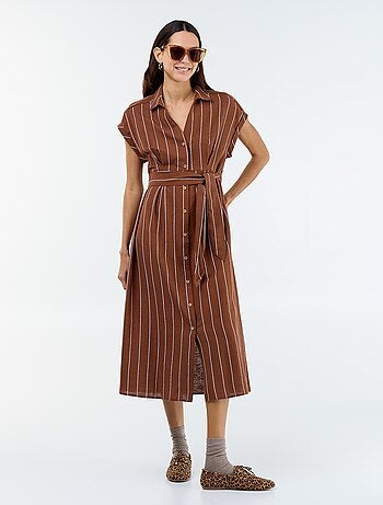 Abito chemisier lungo a maniche corte