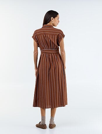 Abito chemisier lungo a maniche corte