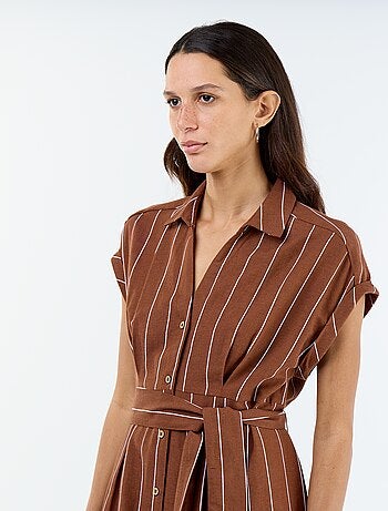 Abito chemisier lungo a maniche corte