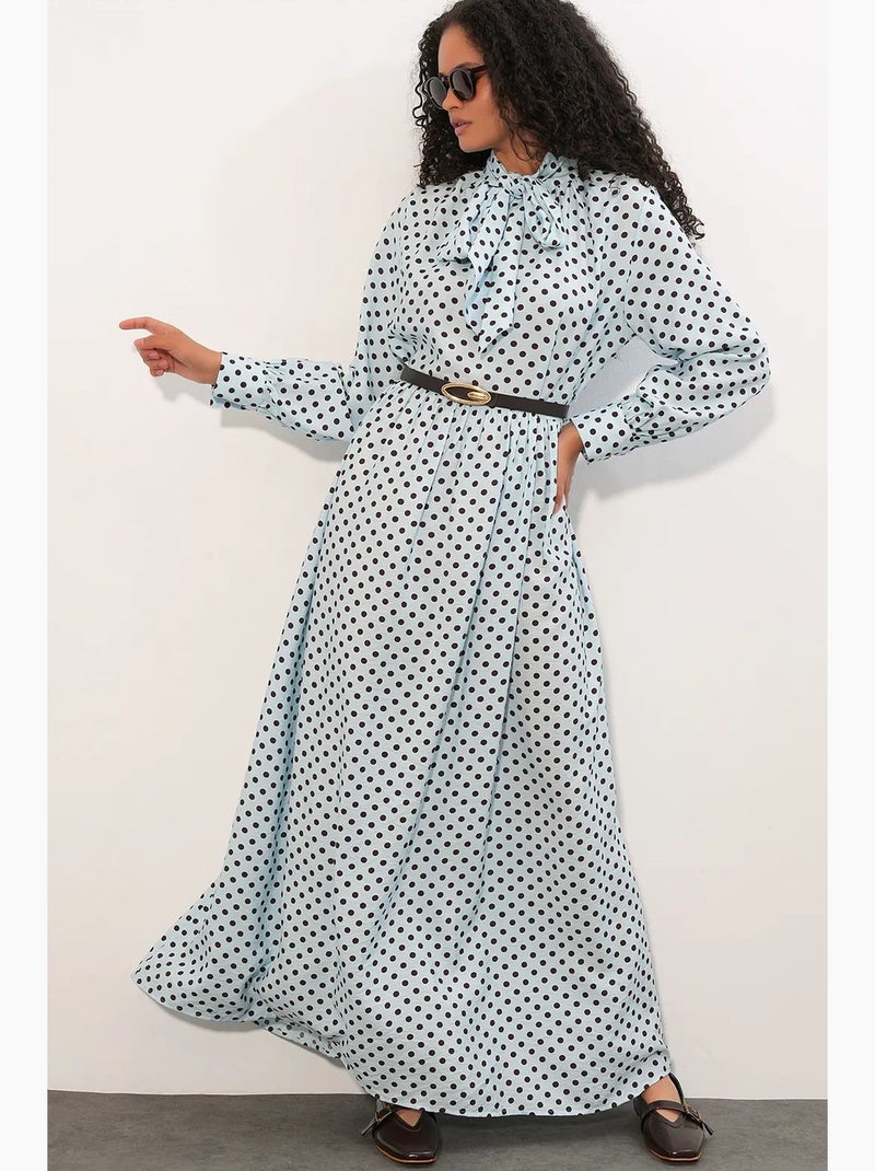 Abito chemisier maxi a pois bdart Blu cielo - Kiabi