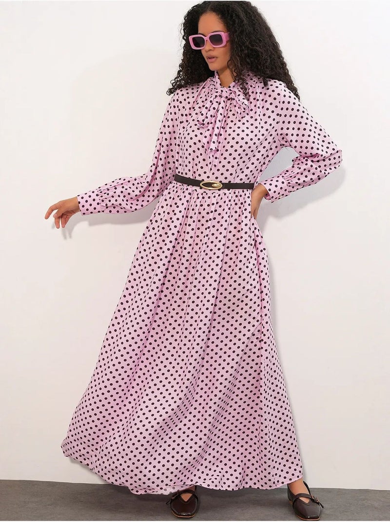 Abito chemisier maxi a pois bdart Rosa - Kiabi