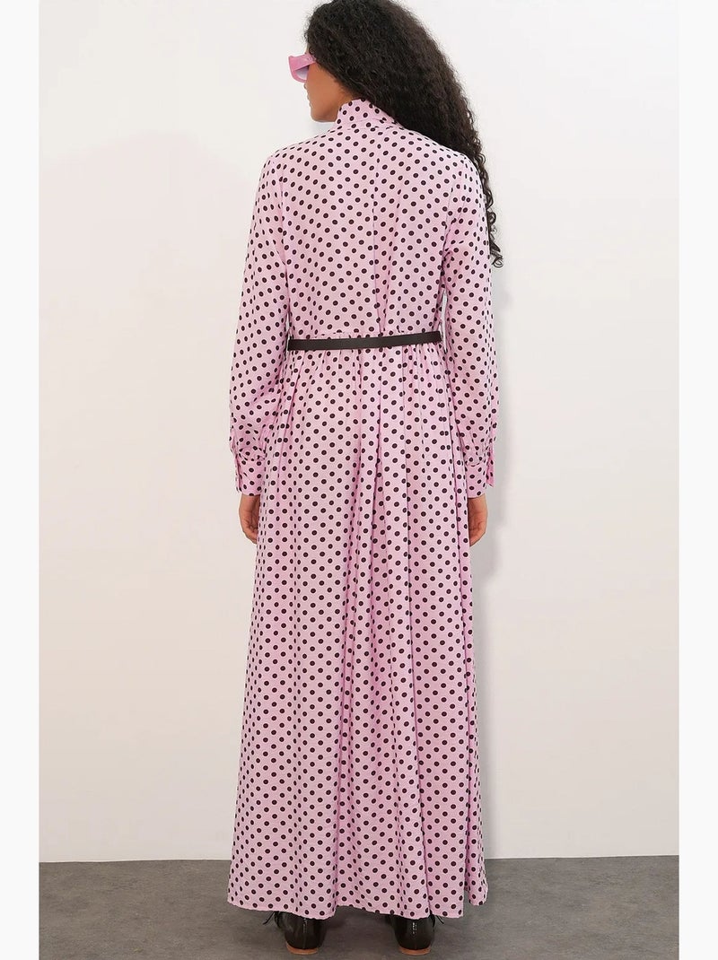 Abito chemisier maxi a pois bdart Rosa - Kiabi
