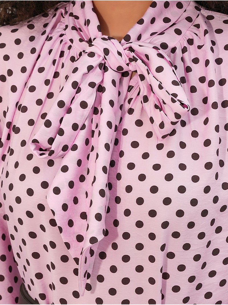 Abito chemisier maxi a pois bdart Rosa - Kiabi