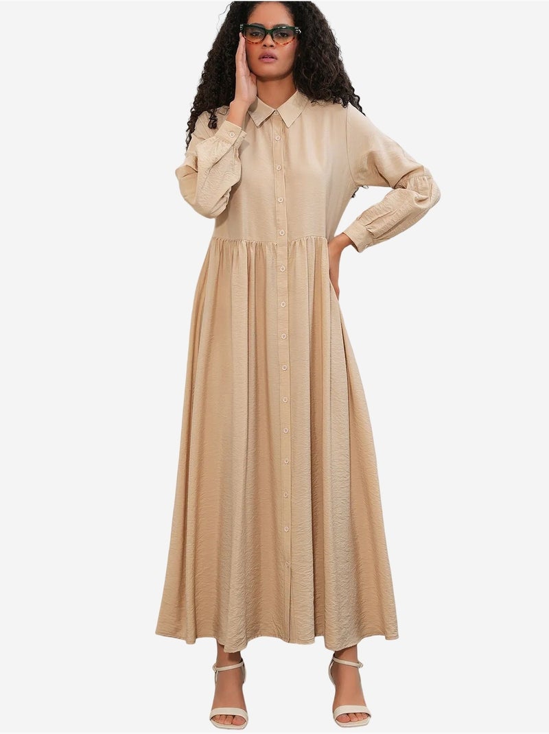 Abito chemisier maxi dalla vestibilità ampia bdart Beige argilla - Kiabi