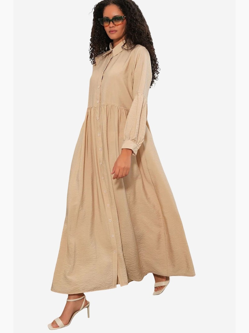 Abito chemisier maxi dalla vestibilità ampia bdart Beige argilla - Kiabi