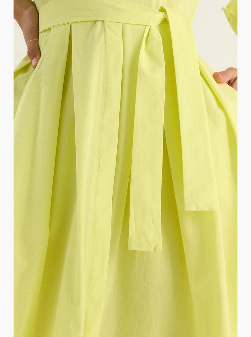 Abito chemisier maxi lucci Giallo limone - Kiabi