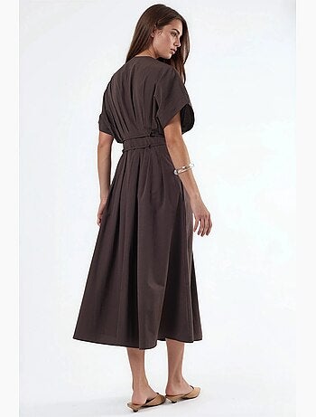 Abito chemisier midi casual con scollo a v busem