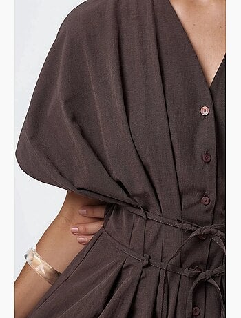 Abito chemisier midi casual con scollo a v busem