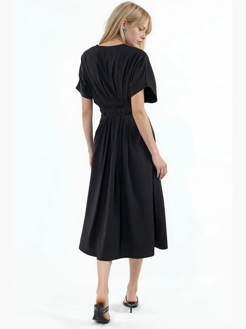 Abito chemisier midi casual con scollo a v busem Nero - Kiabi