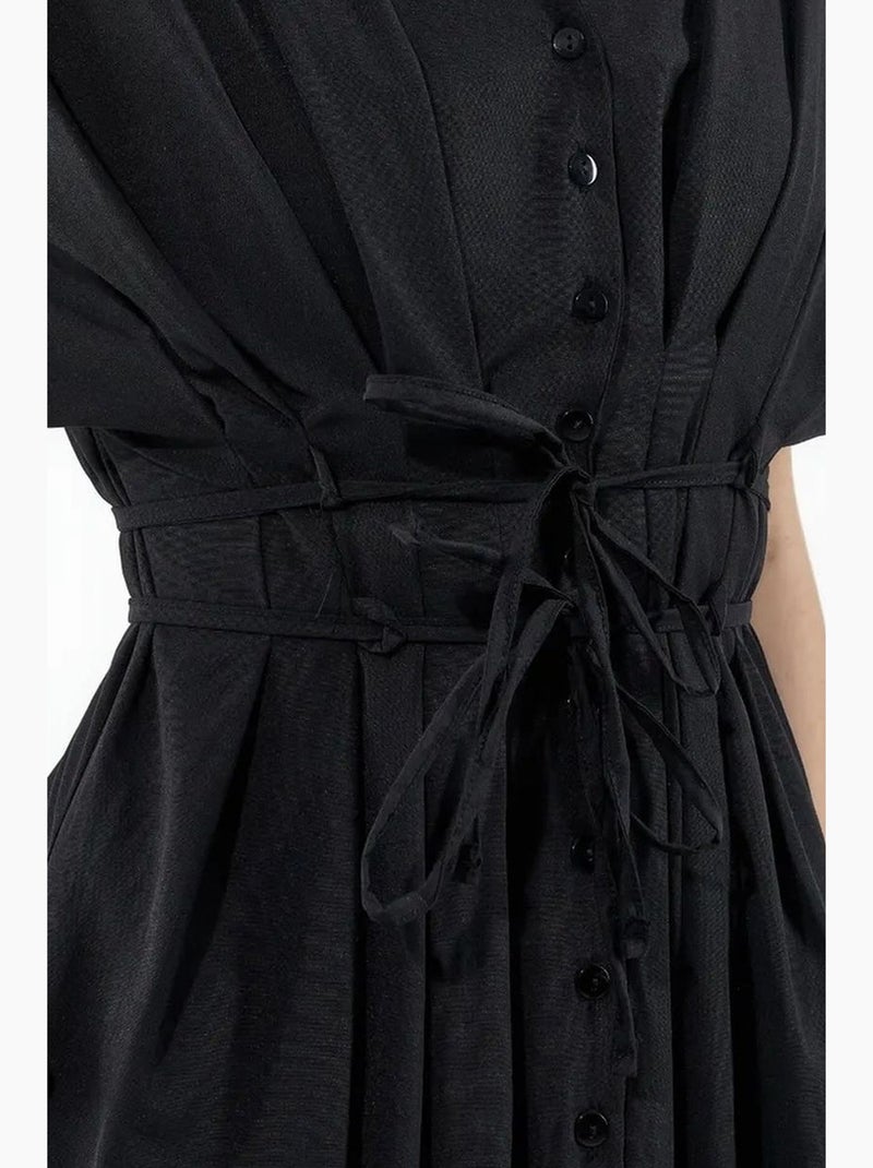 Abito chemisier midi casual con scollo a v busem Nero - Kiabi