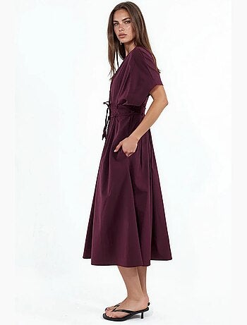 Abito chemisier midi casual con scollo a v busem
