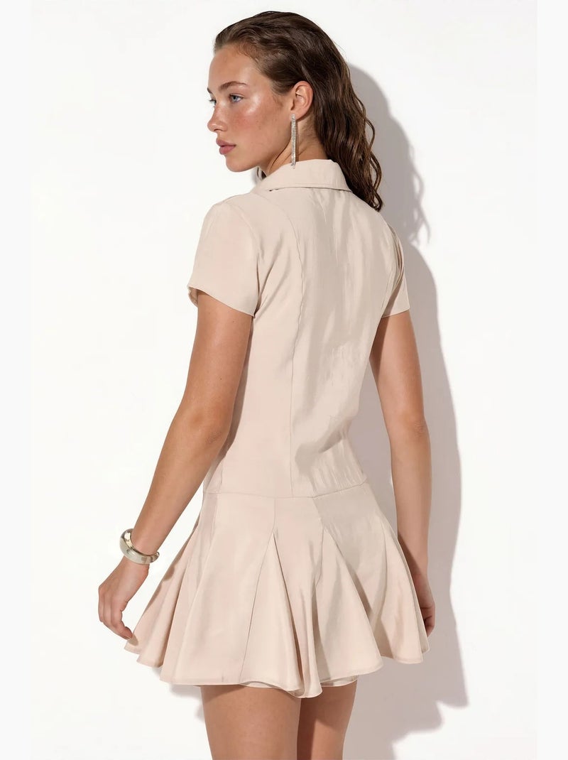 Abito chemisier midi da donna a linea a busem Beige argilla - Kiabi