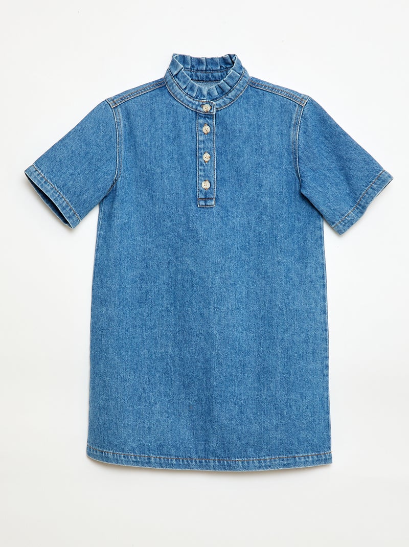 Abito collo alla coreana in jeans Blu - Kiabi