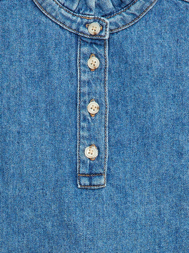 Abito collo alla coreana in jeans Blu - Kiabi