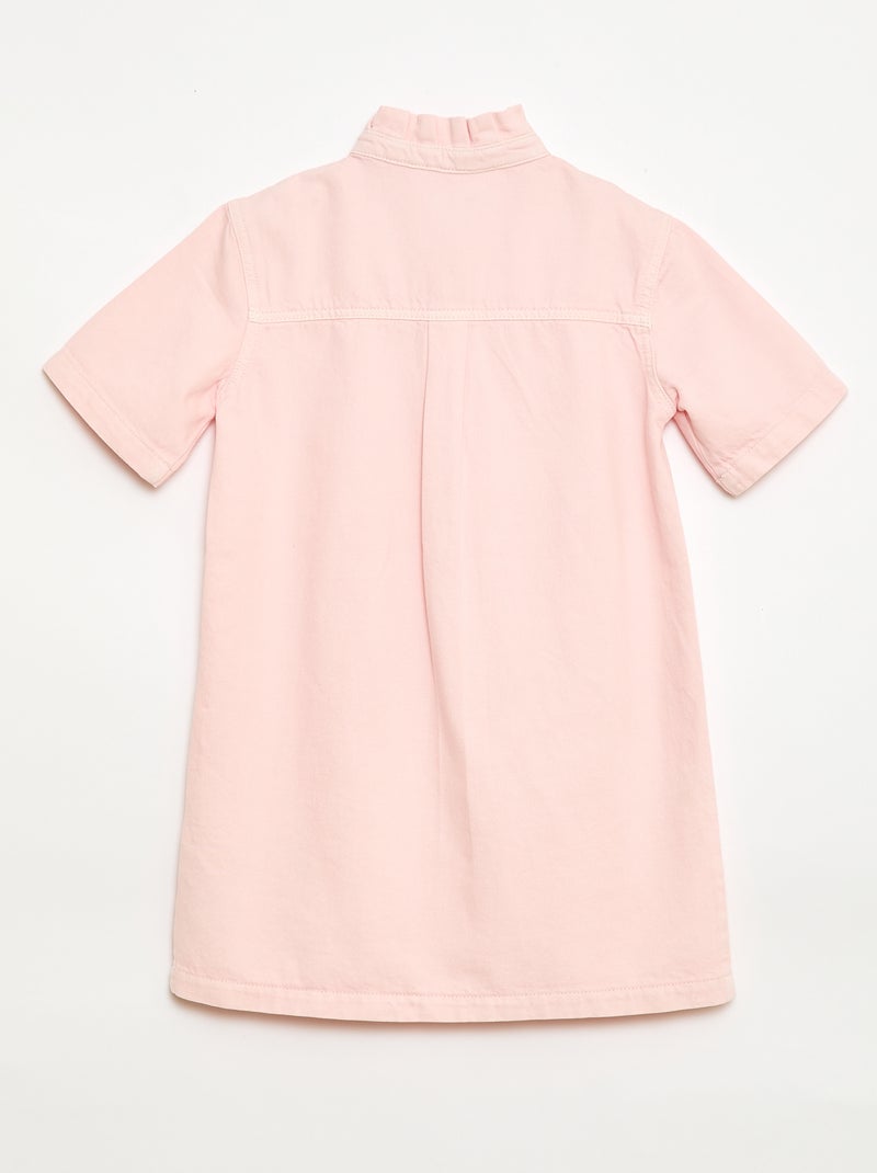 Abito collo alla coreana in jeans Rosa - Kiabi