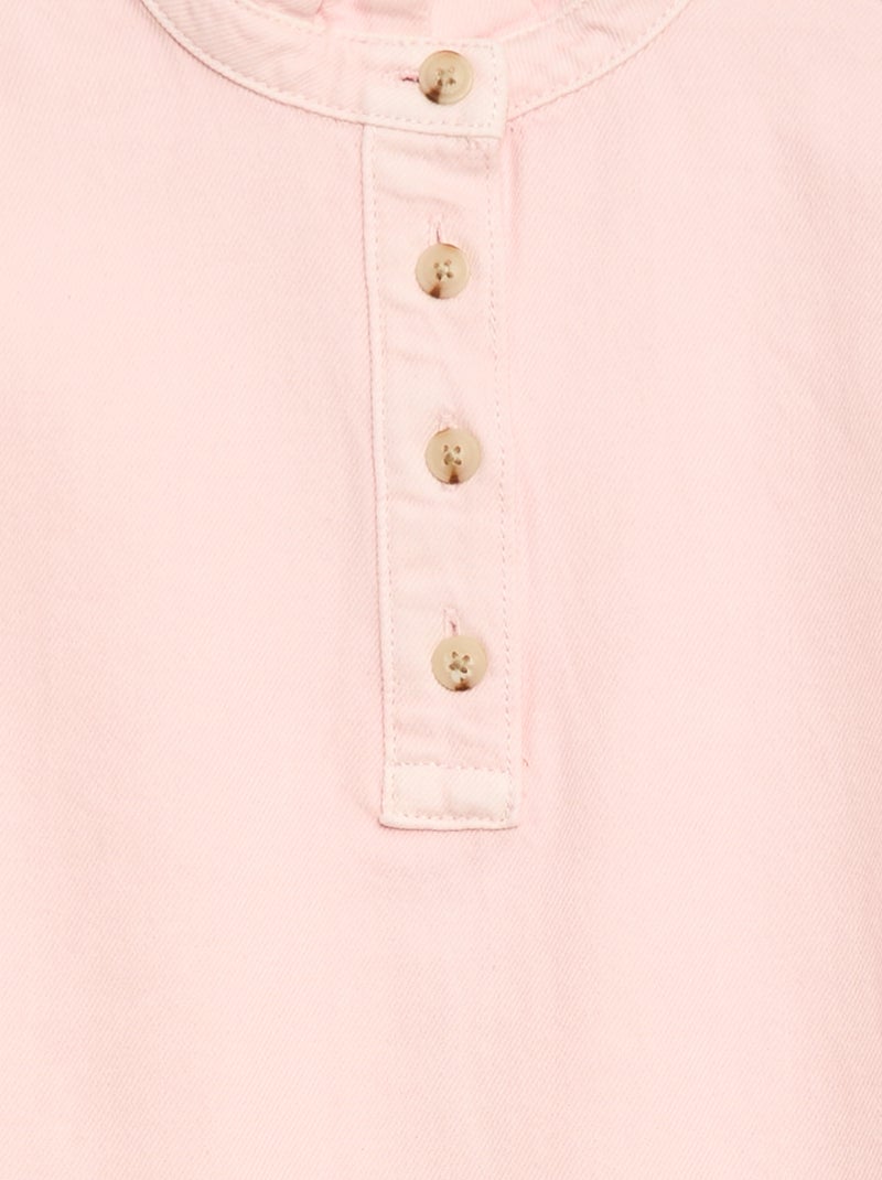 Abito collo alla coreana in jeans Rosa - Kiabi