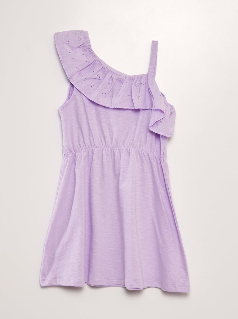 Abito collo con volant in ricamo punto inglese VIOLA - Kiabi