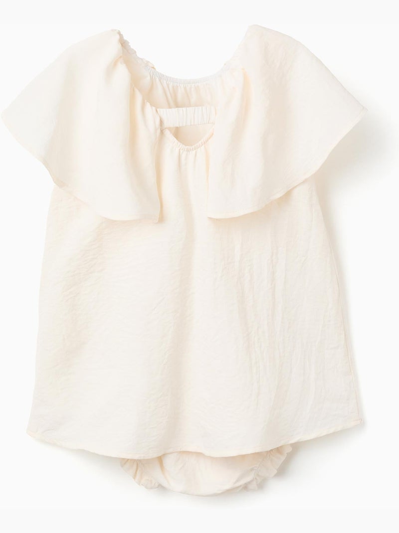 Abito con applicazione floreale + culotte Beige chiaro - Kiabi
