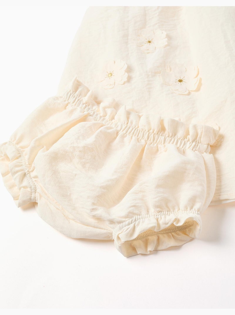 Abito con applicazione floreale + culotte Beige chiaro - Kiabi