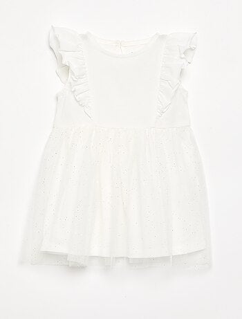 Abito con base in tulle glitterato