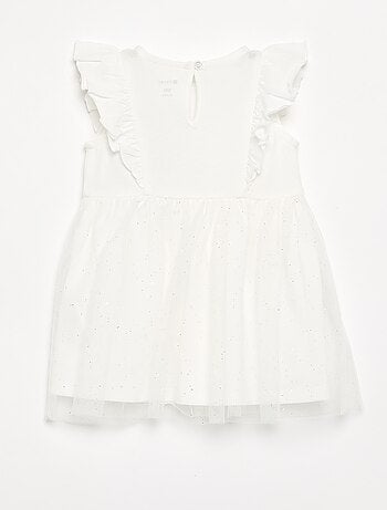 Abito con base in tulle glitterato