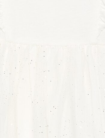 Abito con base in tulle glitterato