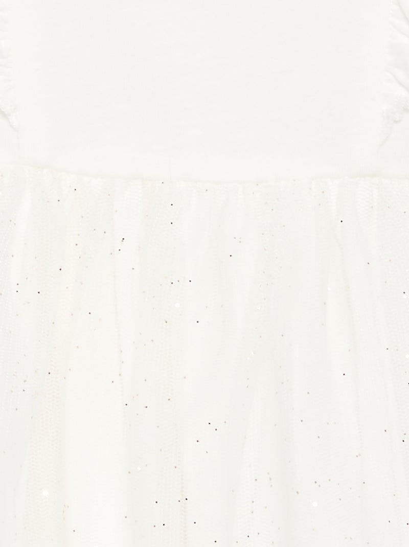 Abito con base in tulle glitterato Bianco - Kiabi