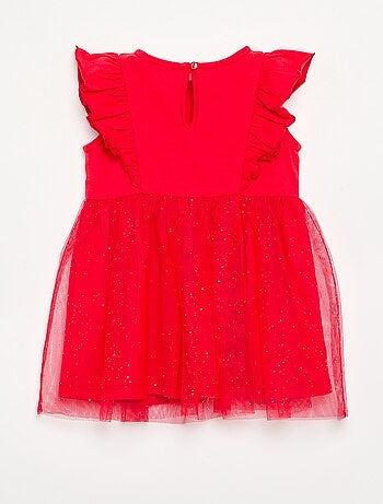 Abito con base in tulle glitterato