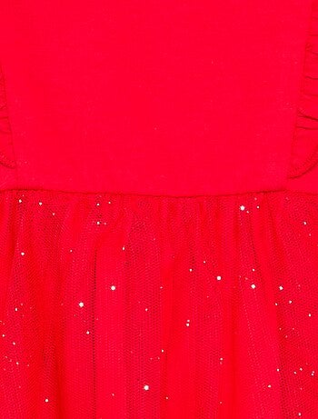 Abito con base in tulle glitterato