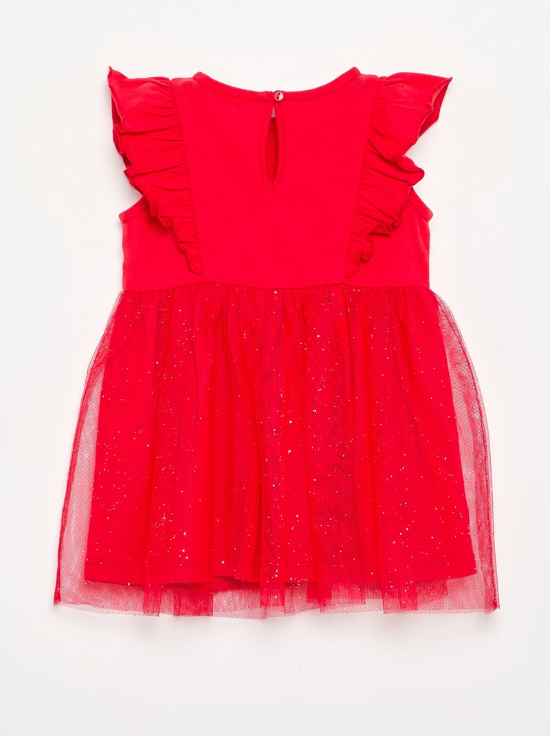 Abito con base in tulle glitterato Rosso - Kiabi