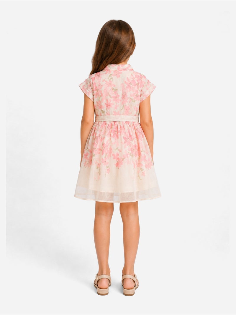 Abito con collo a camicia - Kids Star Beige/Rosa - Kiabi