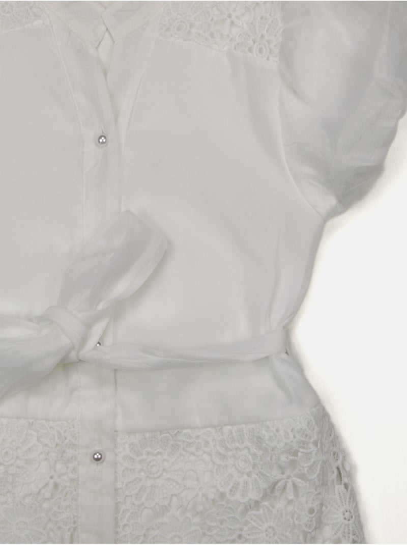 Abito con collo a camicia - Kids Star Bianco - Kiabi