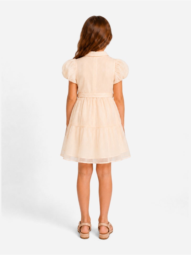 Abito con collo a camicia - Kids Star Crema - Kiabi