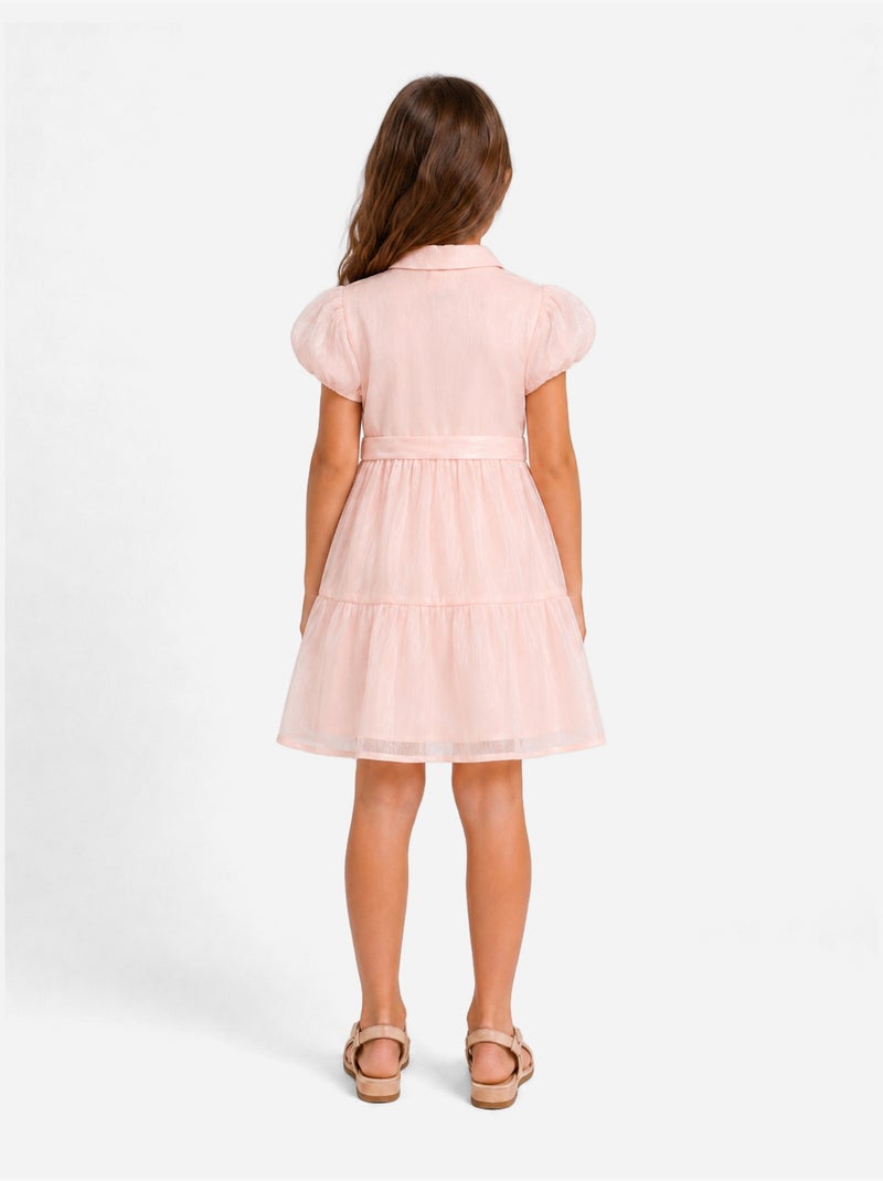 Abito con collo a camicia - Kids Star Rosa - Kiabi