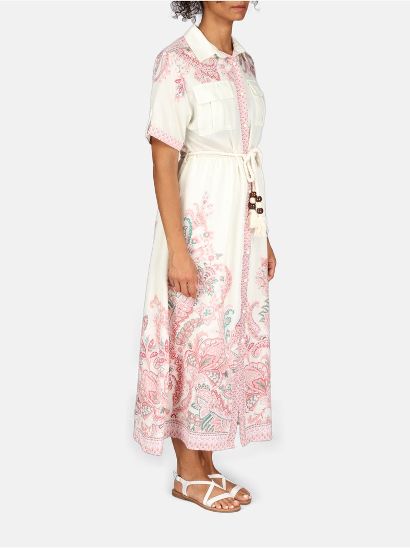 Abito con collo a camicia Rosa - Kiabi